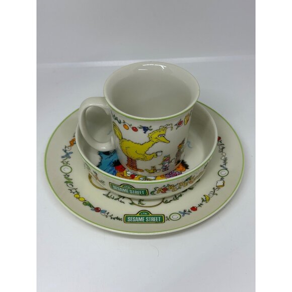 VTG 1976s Sesame Street Gorham Fine China Child’s 3-Piece Muppets Set 7.5" Decor - Picture 12 of 12